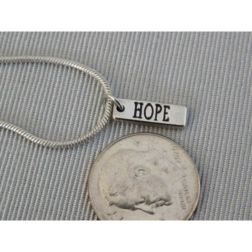 HOPE pendant on 18" Silver Plated Snake Chain Necklace NWOT